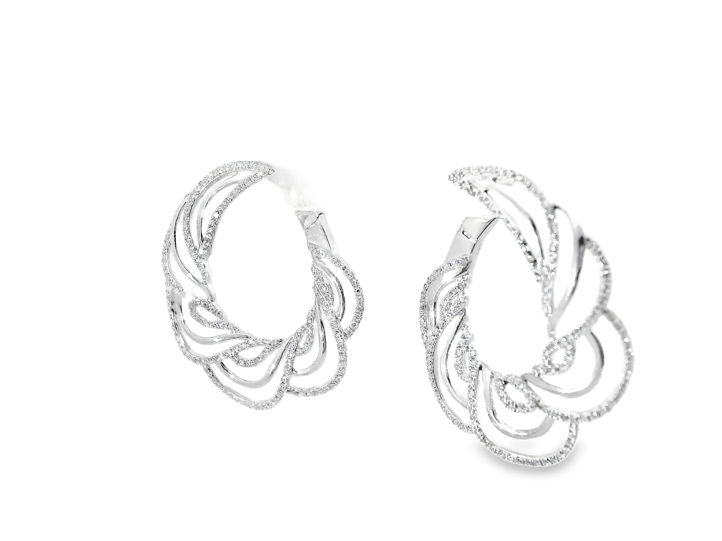 0.85CT Diamond Earrings 14k White Gold