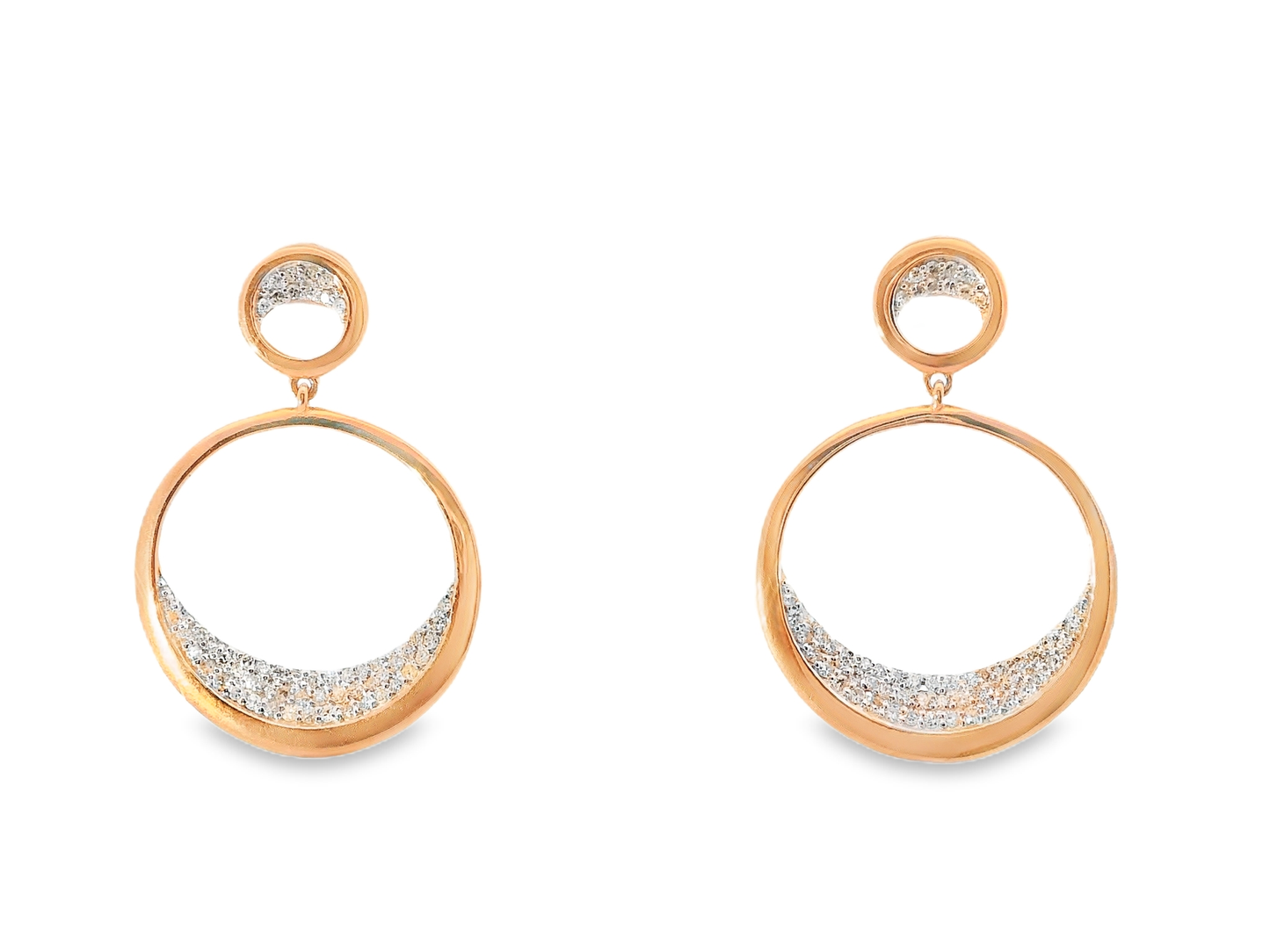 0.38CT Diamond Earrings 14k Rose Gold