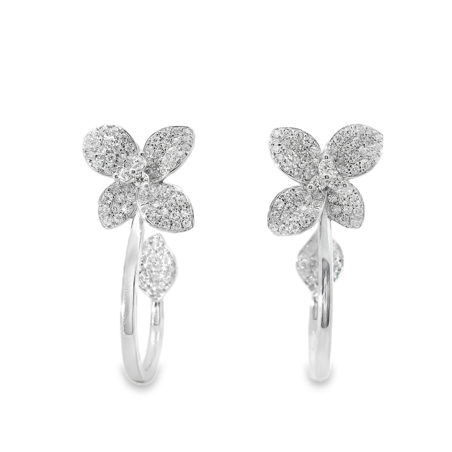 0.67CT Diamond 14k White Gold Earring
