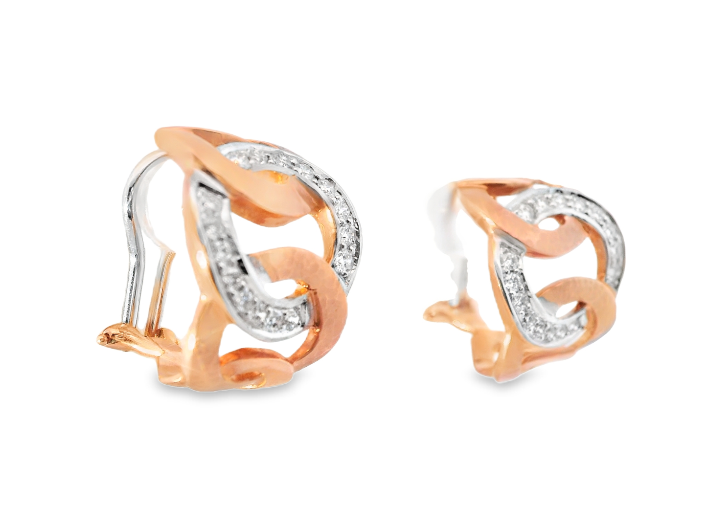 0.97CT Diamond 18k Rose Gold Earring