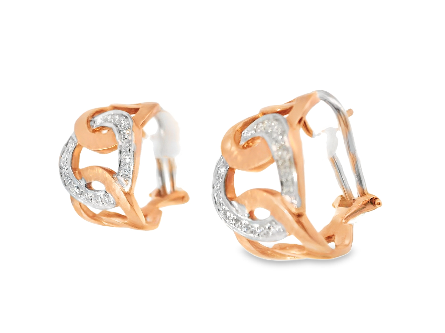 0.97CT Diamond 18k Rose Gold Earring