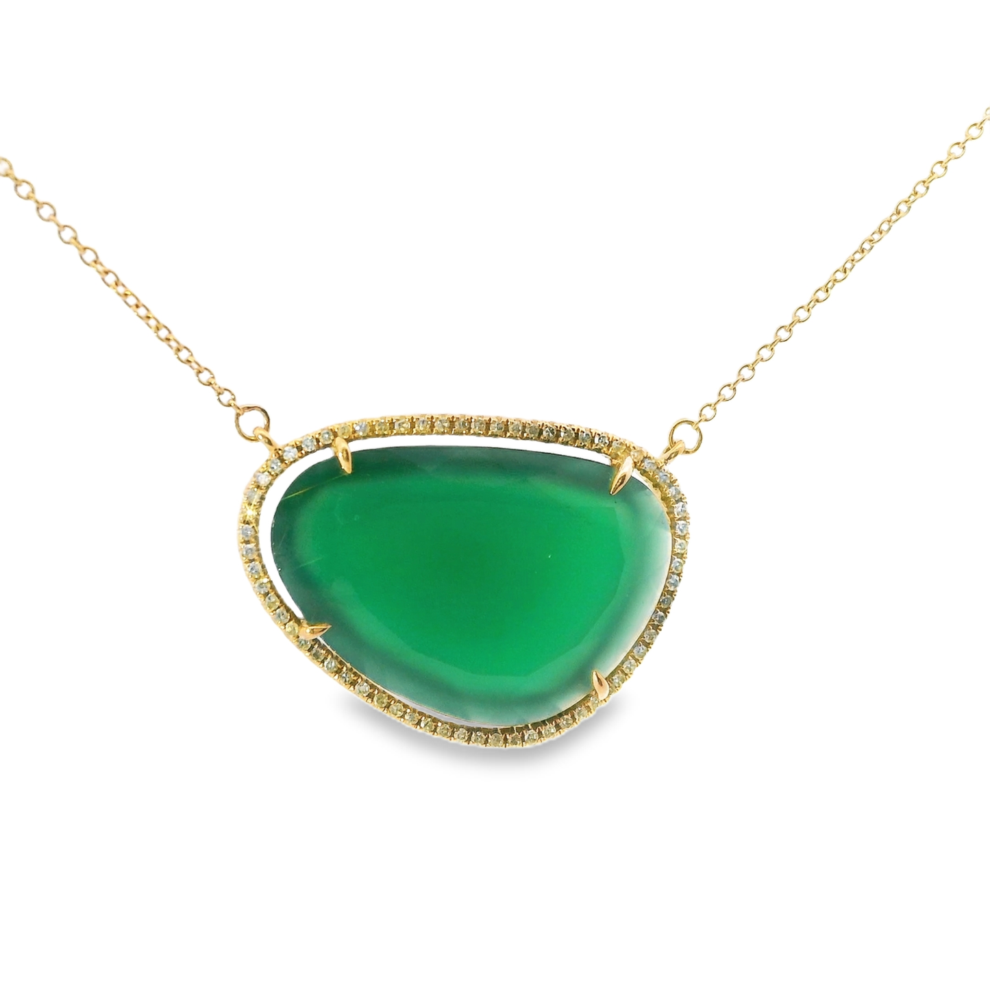 0.20CT Diamond With Green Sapphire 14k Rose Gold Pendant