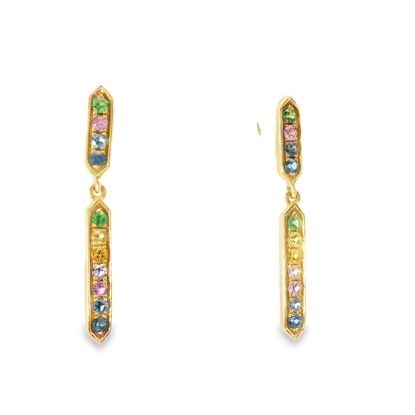0.35CT Mixed Sapphire 14k Rose Gold Earring