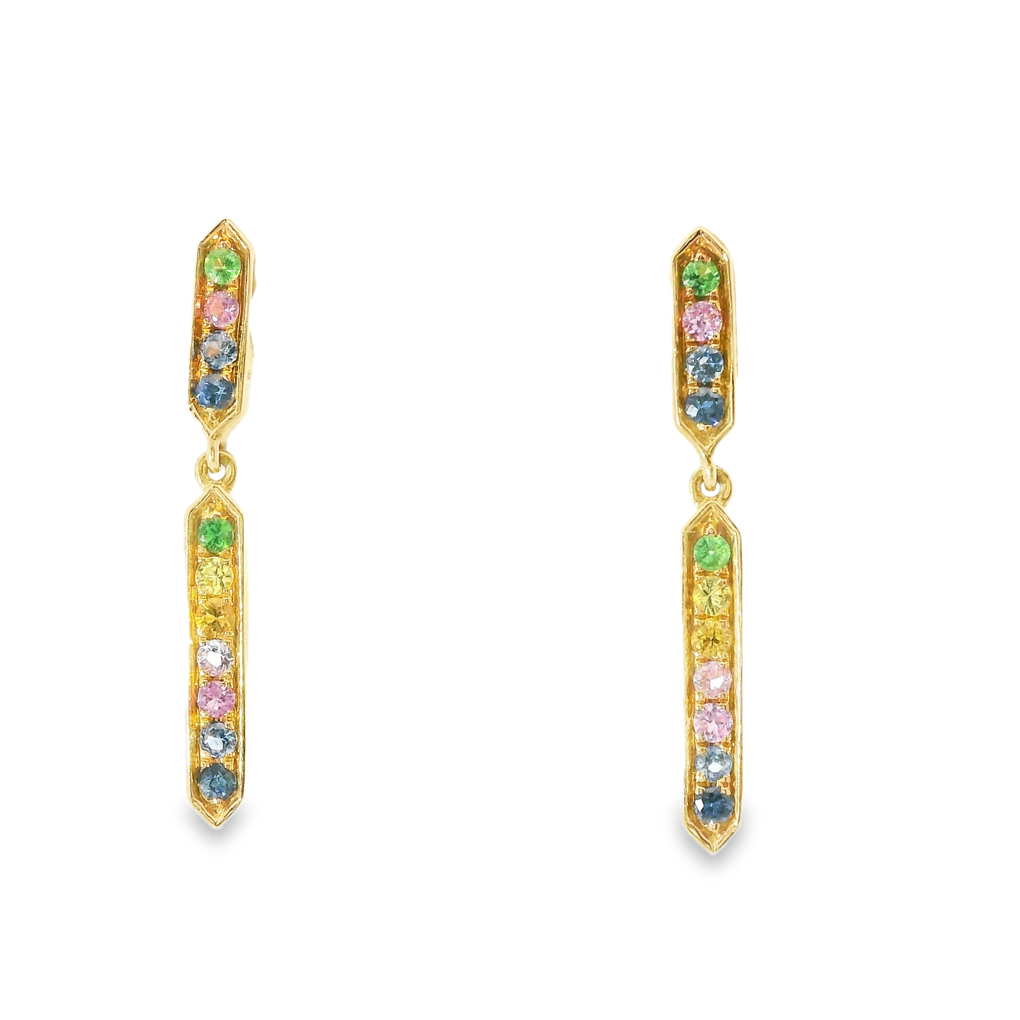 0.35CT Mixed Sapphire 14k Rose Gold Earring