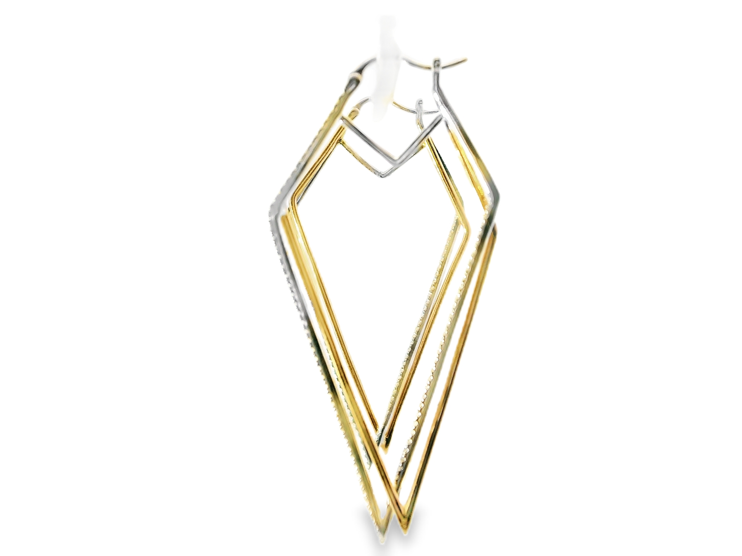 0.47CT Diamond HOOP 14k Rose Gold Earring