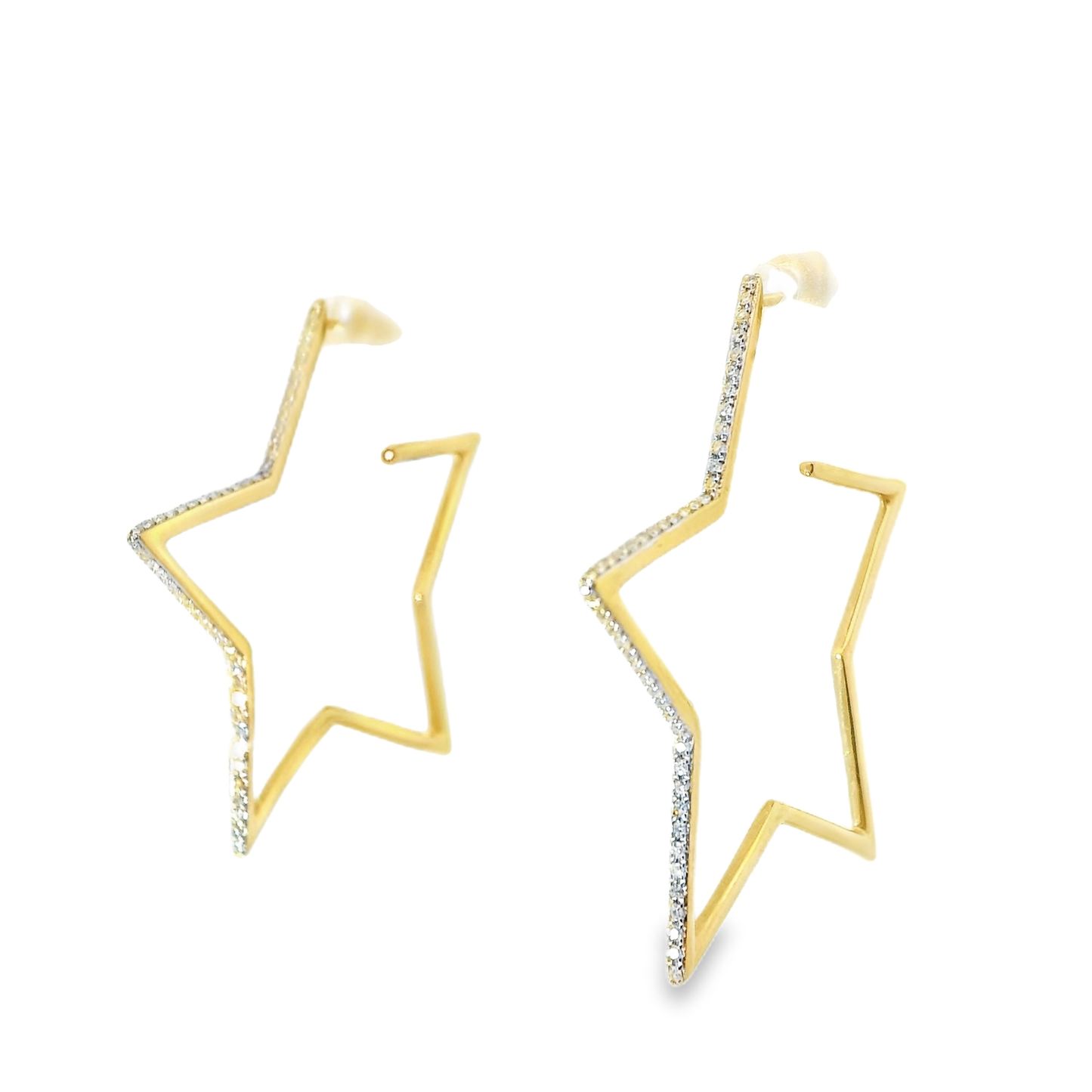 0.30CT Diamond HOOP 14k Yellow Gold Earring