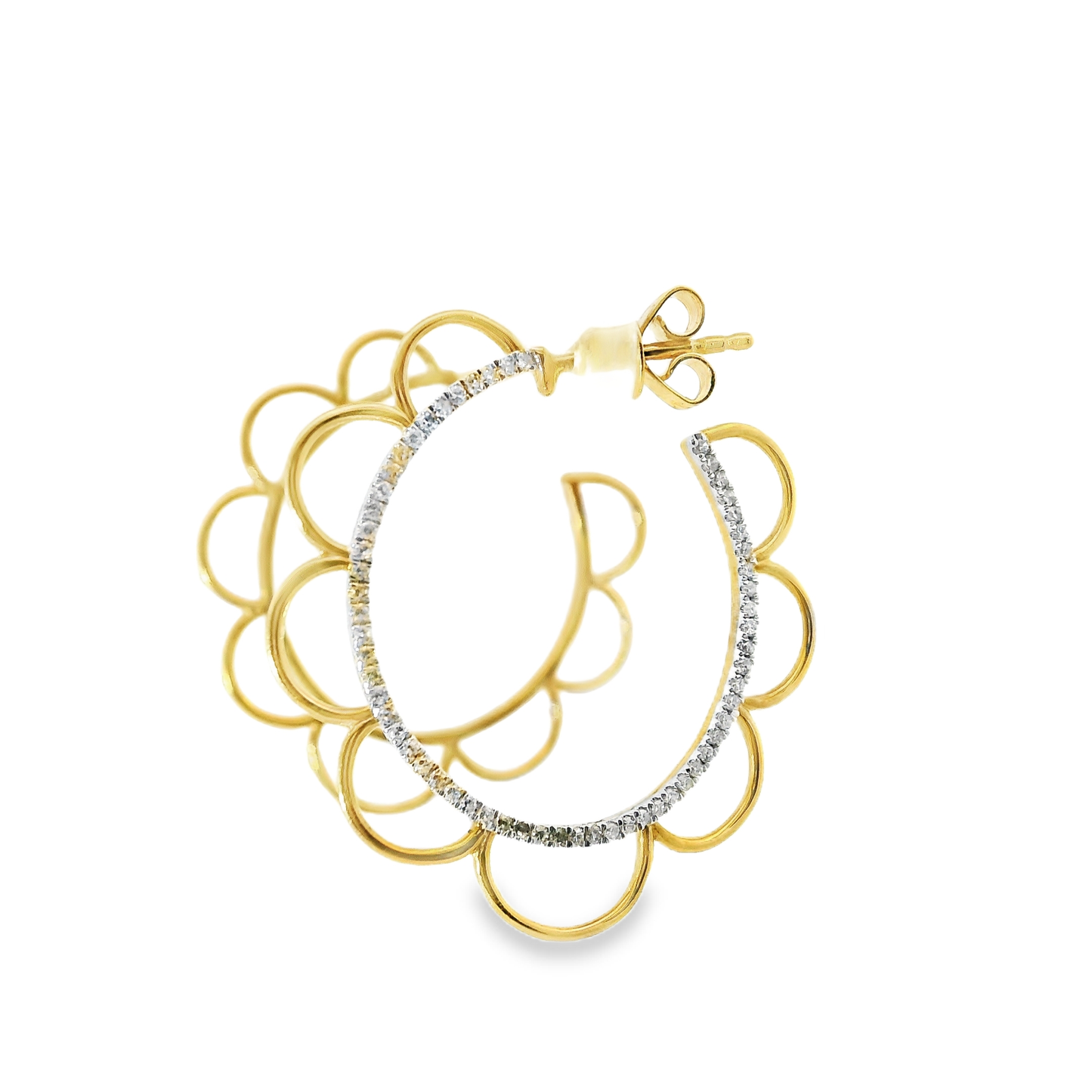 0.33CT Diamond 18k Yellow Gold Earring