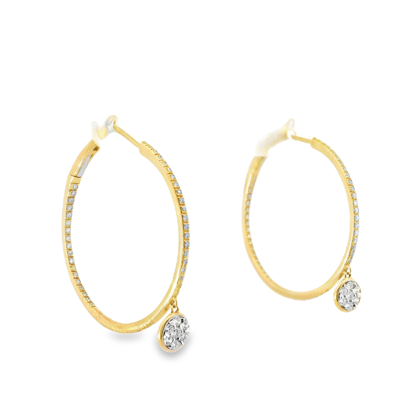 0.80CT Diamond Hoop Earrings 14k Rose Gold