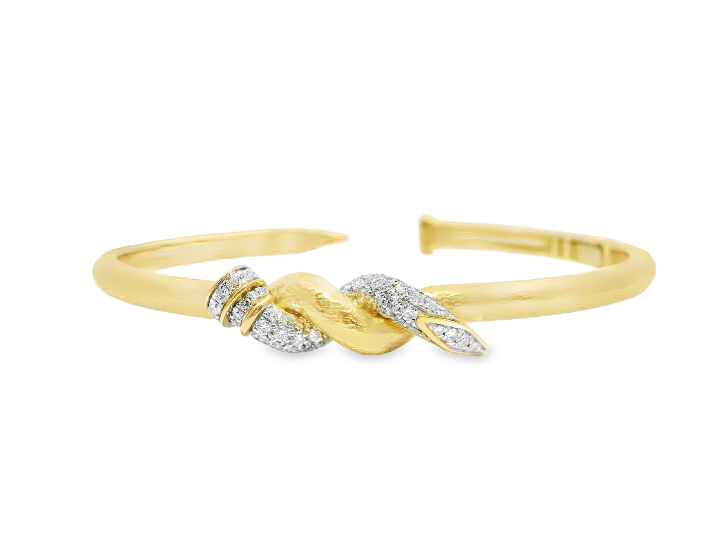 0.74CT Diamond 14k Yellow Gold Bangle