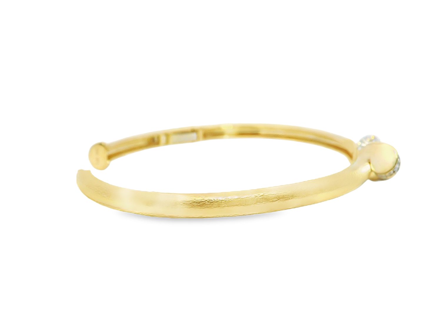 0.74CT Diamond 14k Yellow Gold Bangle