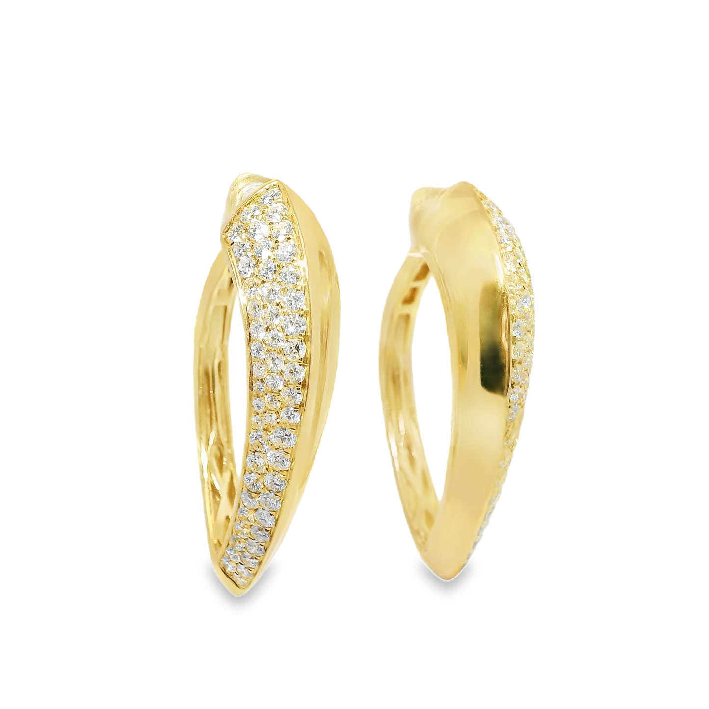 1.73CT Diamond 14k Yellow Gold Earring