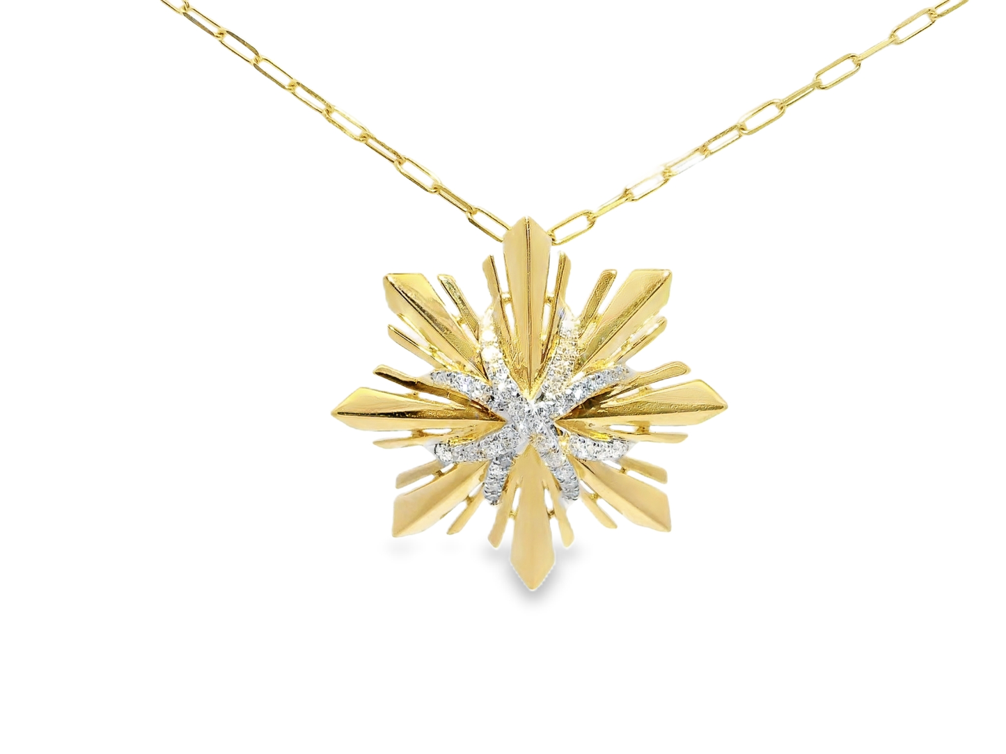 0.25CT Diamond 14k Yellow Gold Star Pendant