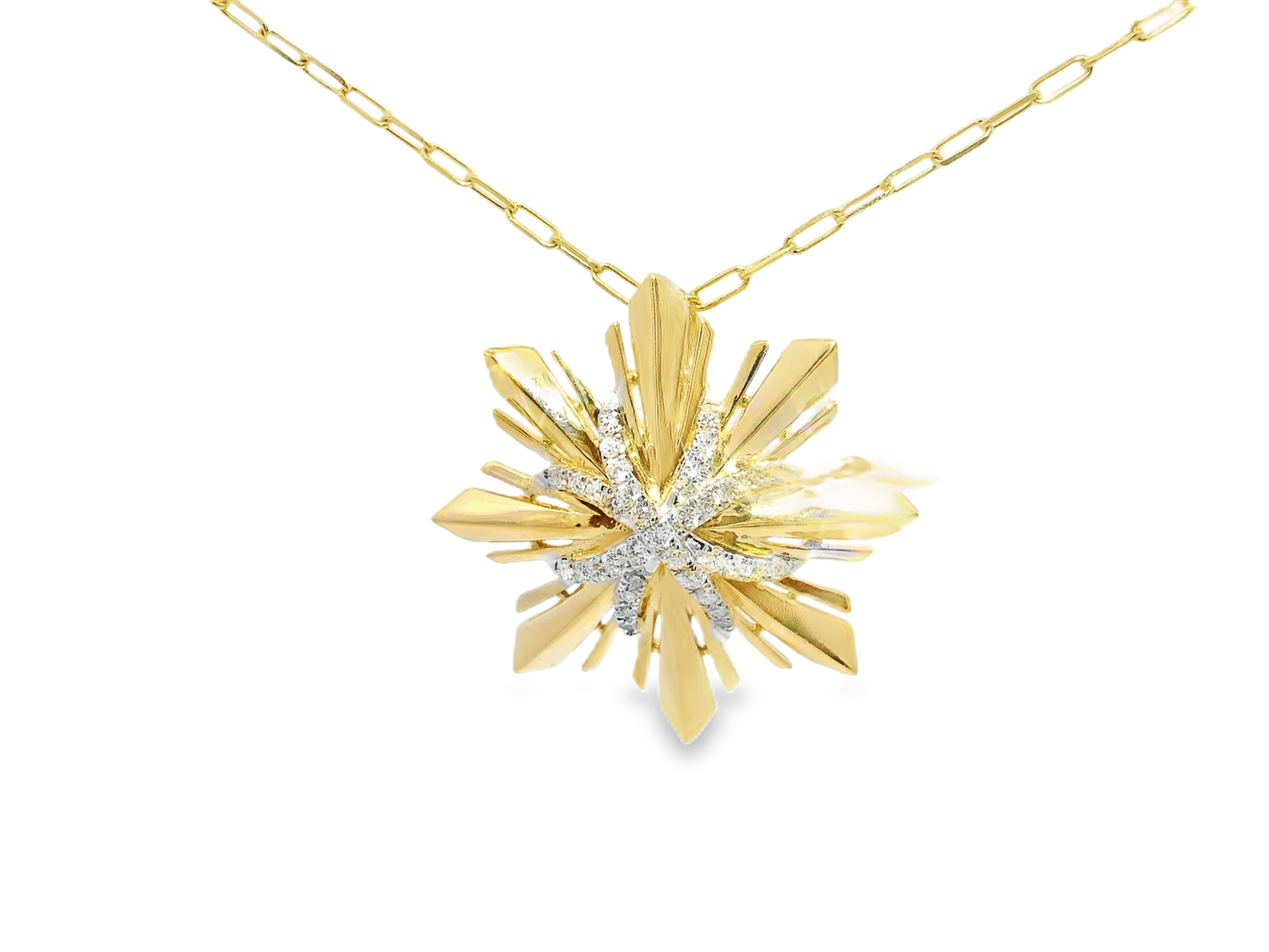 0.25CT Diamond 14k Yellow Gold Star Pendant