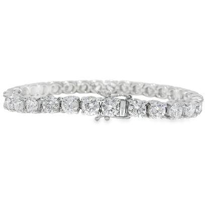 15.31CT  Lab Diamond Bracelet 14K White Gold