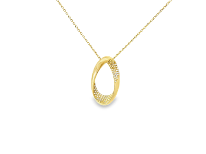 0.19CT Diamond Twist Pendant 14K Gold