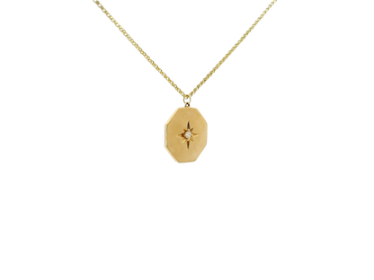 0.05CT Diamond Star Pendant 14K Yellow Gold