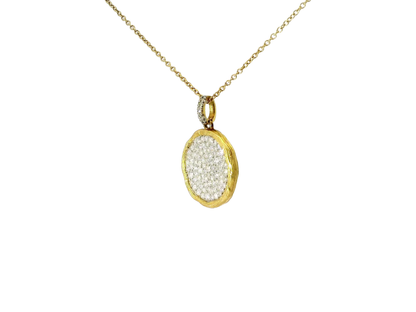 1CT Diamond Bark Pendant 14K Yellow Gold