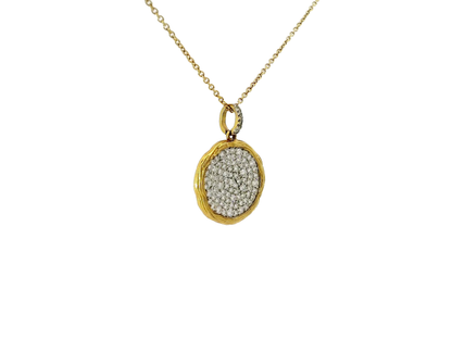 1CT Diamond Bark Pendant 14K Yellow Gold