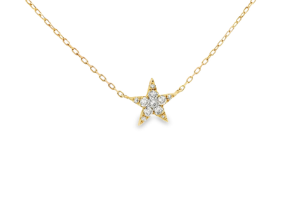 0.05CT Diamond Flower Set Pendant 18K Rose Gold