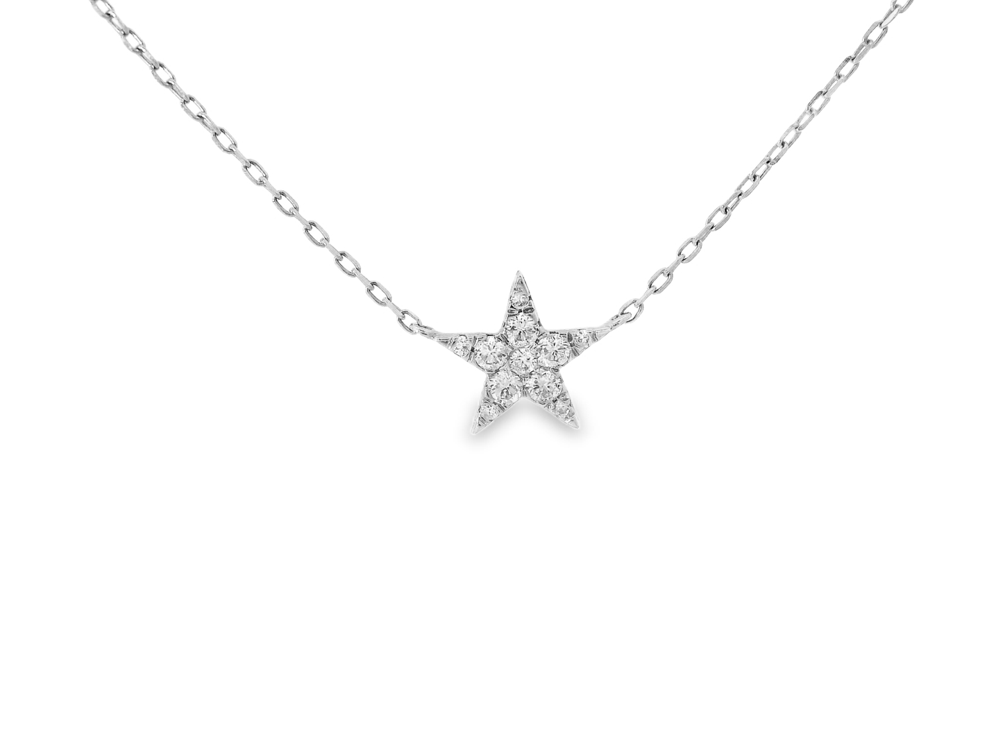 0.05CT Diamond Flower Set Pendant 18K White Gold