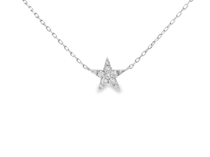 0.05CT Diamond Flower Set Pendant 18K White Gold