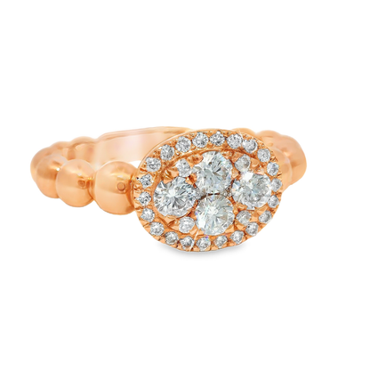 0.58CT Diamond Ring 18K Rose Gold