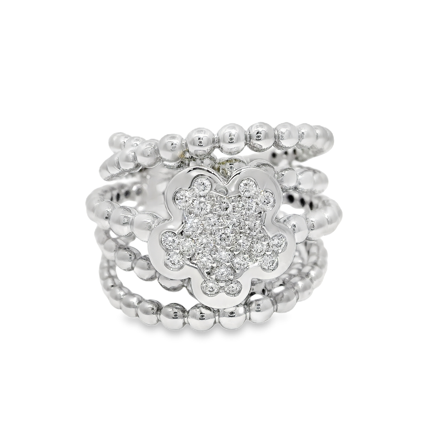 0.33CT Diamond Flower Ring 14K Gold