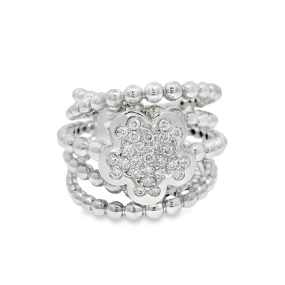 0.33CT Diamond Flower Ring 14K Gold