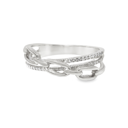 0.11CT Diamond Ring 14k White Gold