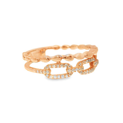 0.17CT Diamond Ring 14k Rose Gold