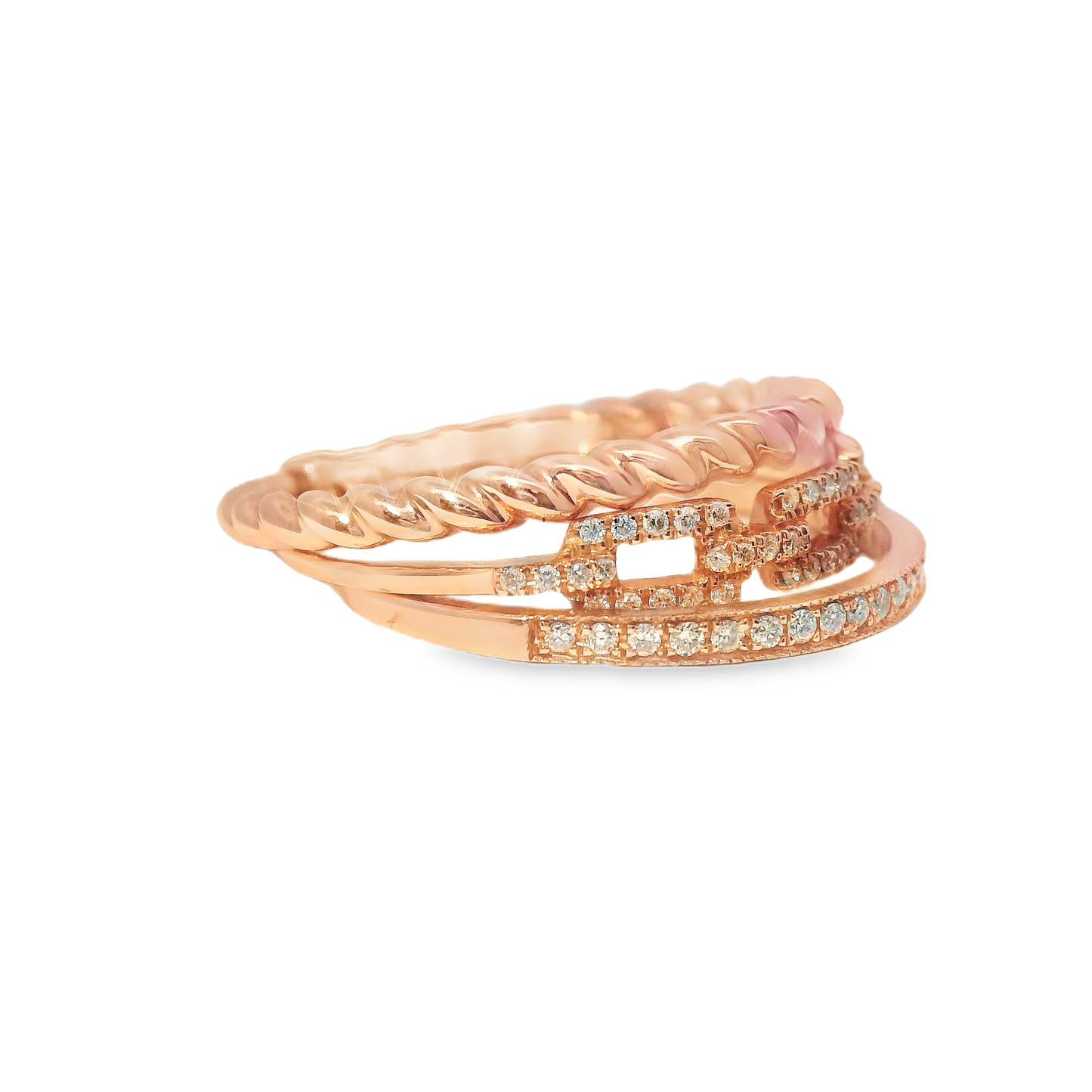 0.17CT Diamond Ring 14k Rose Gold
