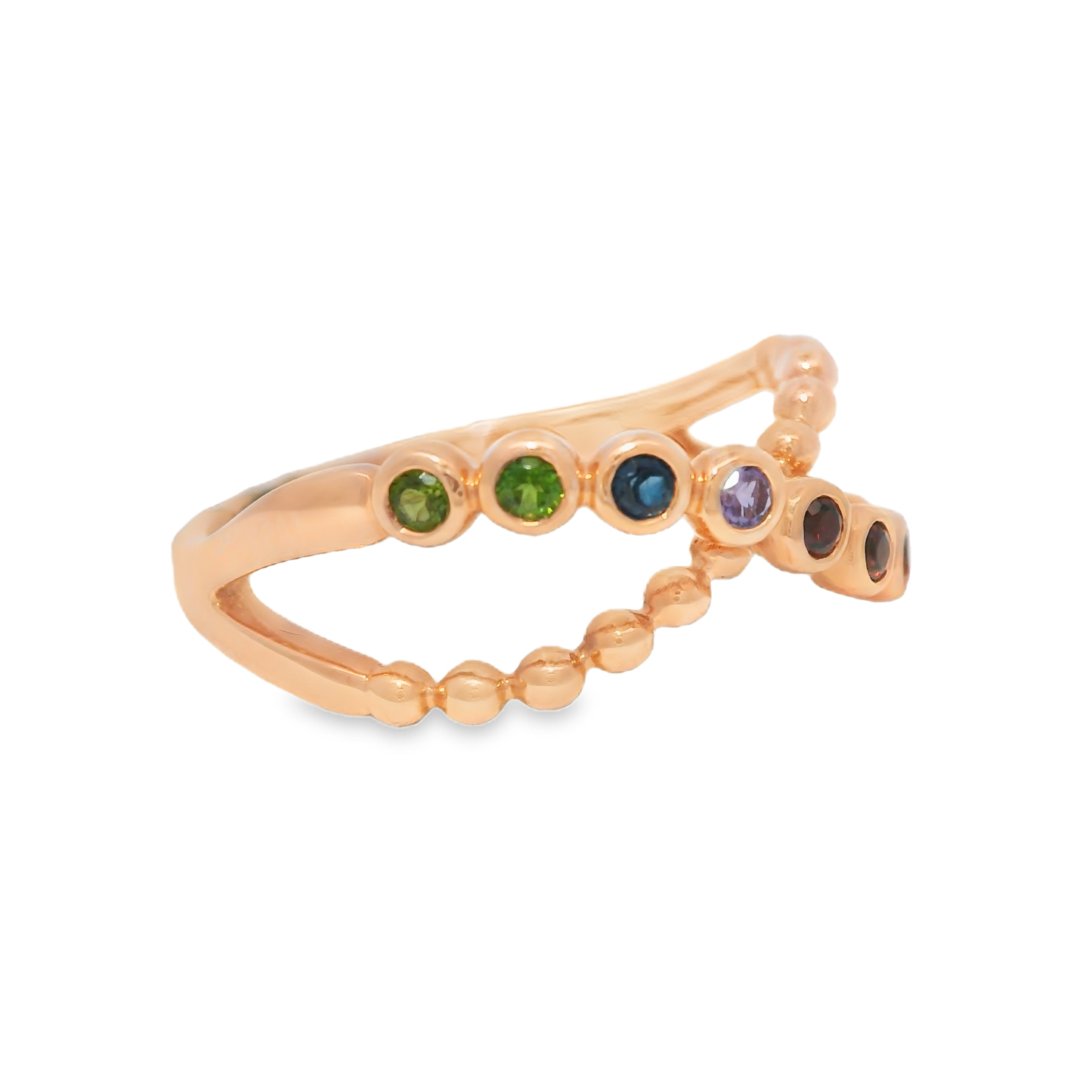 0.26CT Mix Sapphire Ring 14k Rose Gold