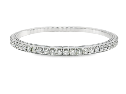 7.20CT Diamond Stretch Bangle 14k White Gold