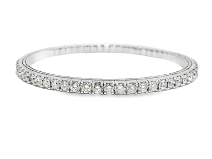 7.20CT Diamond Stretch Bangle 14k White Gold