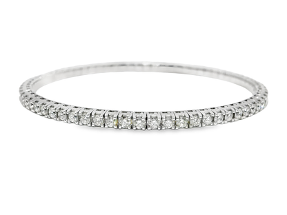 3.95CT Diamond Stretch Bangle 18k White Gold