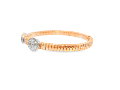 1.52CT Diamond Bangle 14k Rose Gold