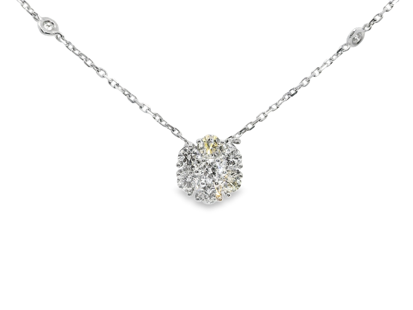 1.30CT Diamond Pendant 14k White Gold