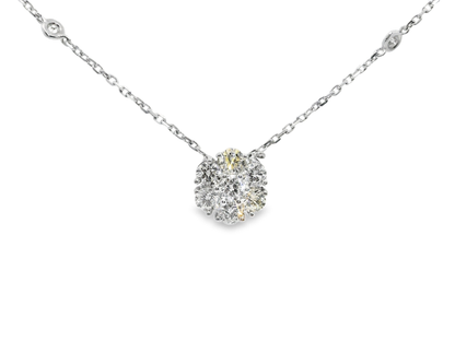 1.30CT Diamond Pendant 14k White Gold