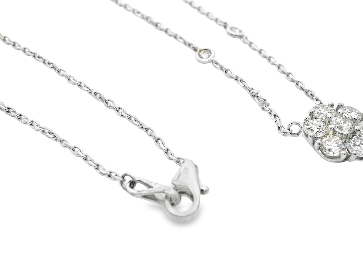 1.30CT Diamond Pendant 14k White Gold
