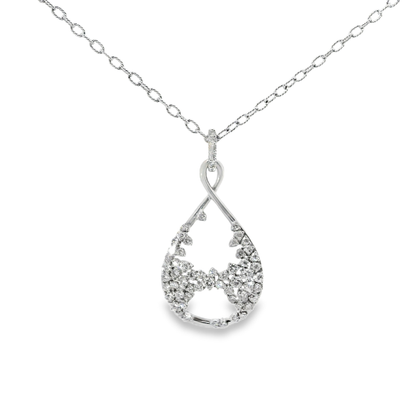 1.32CT Diamond Pendant 14k White Gold