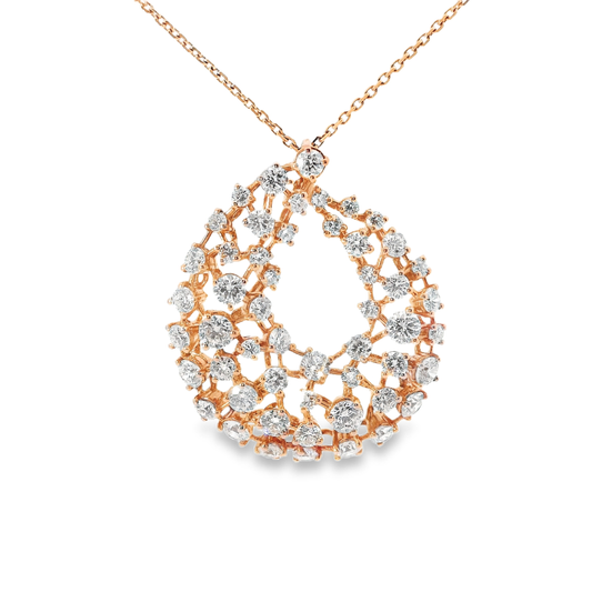 3.29CT Diamond Pendant 14k Gold