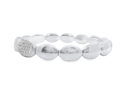 0.65CT Diamond Bangle 18k White Gold