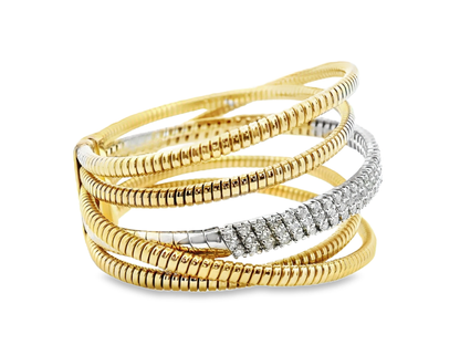 2.25CT Diamond Bangle 14k Yellow Gold