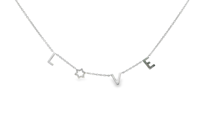 0.07CT Diamond Love Pendant 14k White Gold