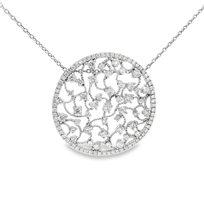 2.62CT Diamond Pendant 14k White Gold