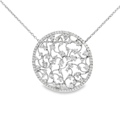 2.62CT Diamond Pendant 14k White Gold