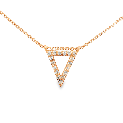 0.16CT Diamond Pendant 14k Rose Gold