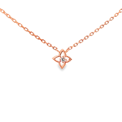 0.04CT Diamond Pendant 14k Rose Gold
