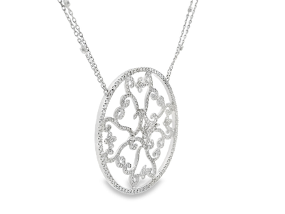 3.55CT Diamond Pendant 14k White Gold