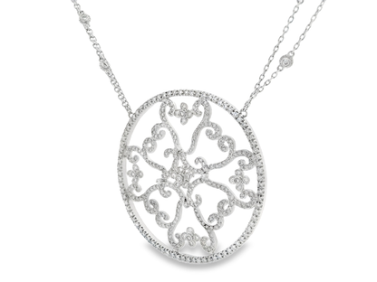 3.55CT Diamond Pendant 14k White Gold